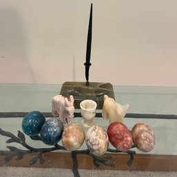 Carved Marble And Stone Pieces - Eggs And More