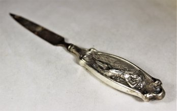 Art Nouveau Sterling Silver Female Figure Handled Nail File