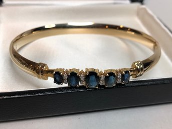 Client Paid $2,900 25 Years Ago - 14K Yellow Gold - Diamond & Sapphire Bracelet - INCREDIBLE ! 6.2 Dwt - WOW !