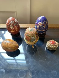 Wonderful Egg Trinket Box Lot Michal Golan & More!!!