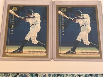 Lot Of 2 Alfonso Soriano 1999 Topps Traded Rookie Cards #t65 Yankees