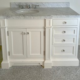 A Marble Top Vanity With Kohler Sink And Waterworks Astoria Chrome Hardware - Bath 3C