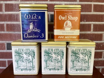 Five Vintage Tobacco Tins From New Haven