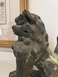 An Antique Copper Foo Dog - 10' High