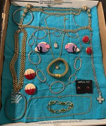 Pretty Jewelry Collection Lot Of Fish & Round Ear Rings, Bracelets, Necklaces, Bangles, Pendant. JJ/D2