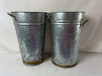 Silver Tin Bucket Set