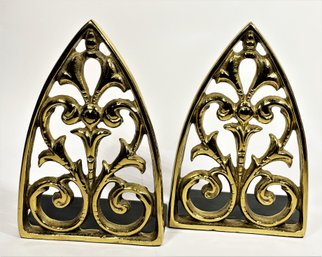 Solid Brass Gothic Style Bookends