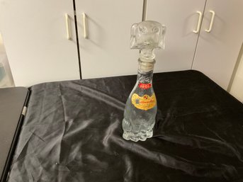 Vintage Glass Dog Decanter