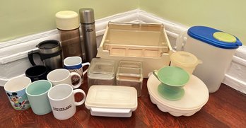 Quick Store Refridgerator Storage Box, Coffee Mugs, Glass Cube Containers, Pitcher & More