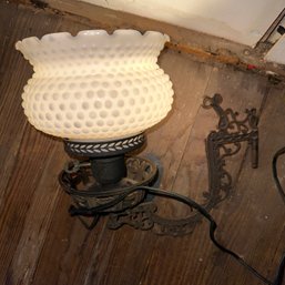 Milk Glass Hobnail Sconce