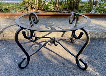 Heavy Black Wrought Iron Table Base, No Glass