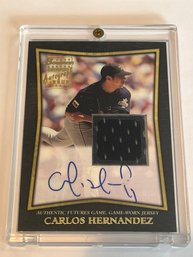 Carlos Hernandez 2002 Bowman Rookie Jersey Auto