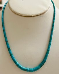 VINTAGE GRADUATED TURQUOISE DISK NECKLACE