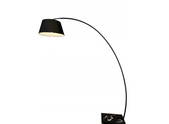 A Zuo Modern 74 Inch Tall Matte Arching Floor Lamp With Marble Base