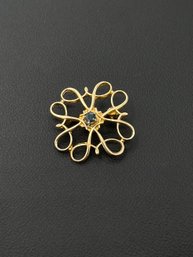 Antique Sapphire & 10k Yellow Gold Pin/Brooch