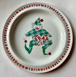 Child's Vintage ABC PLATE With Clown - By Arabia Of Finland