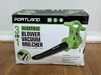 PORTLAND 12 Amp 3-In-1 Electric Blower Vacuum/ Mulcher, Lightweight Corded Kit