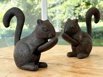 A Pair Of Antique Cast Iron Nut Crackers In Squirrel Form