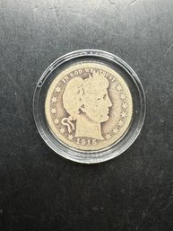 1915-D Barber Silver Quarter