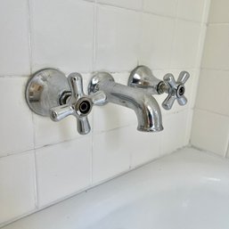 A Set Of Original 1925 Chrome Cross Handle Faucets And Spigot - Bath 2