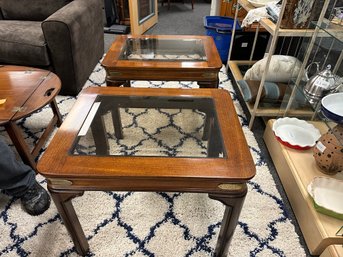 Pair Beveled Glass Top End Tables   From Gordon's In Tennessee
