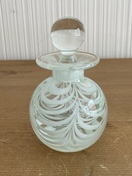 Metropolitan Museum Of Art Handblown Glass Perfume Bottle Opaque Swirl Design