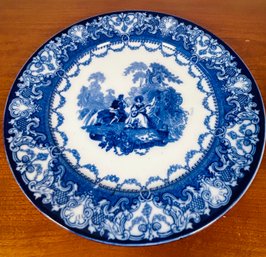 Doulton White And Blue Courting Scene Plate