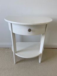 Stanley Furniture White Half Round Bedside Table With Drawer Botton Shelf  Made In USA 24x16x26