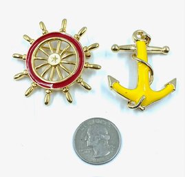 Pair Of Nautical Brooches Signed Danecraft