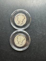 2 Mercury Dimes 1917, 1918