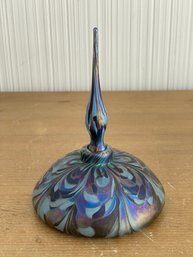 Vintage 1990 Nuance New Orleans Iridescent Art Glass Perfume Bottle & Stopper