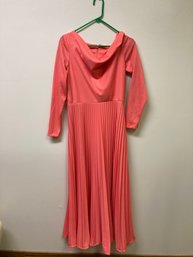 Vintage Womens Long Dress Coral/ Salmon Color Size 14