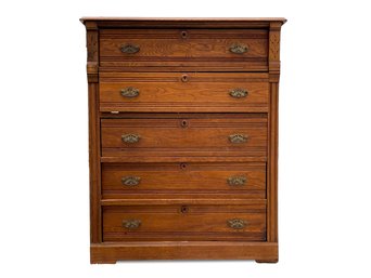 A Late 19th Century Oak Chest Of Drawers