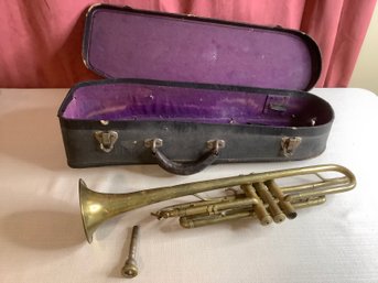 Vintage Trumpet In Case