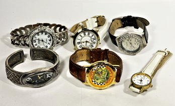 Lot Of Six Novelty And Ladies Wristwatches Battery Operated