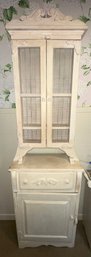 Nice Vintage Small Wood Narrow Cupboard