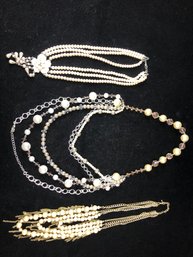 Set Of Faux Pearl Costume Necklaces