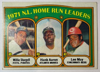 1972 Topps #89 NL HR Leaders W/ Hank Aaron And Willie Stargell