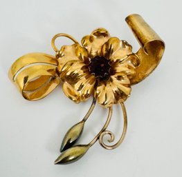 VINTAGE SIGNED REGEL GOLD 12K FILLED FLOWER PIN