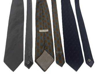 Three Georgio Armani Cravatte Silk Ties