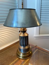 Brass And Aluminum Dual Light Desk Lamp Metal Shade 18in