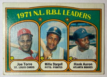 1972 Topps #87 NL RBI Leaders W/ Hank Aaron And Willie Stargell