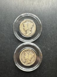 2 Mercury Dimes 1918, 1918-S