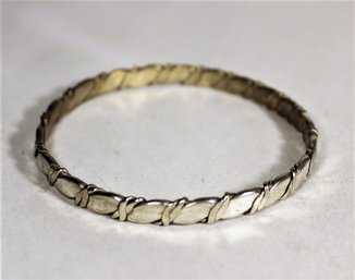 Vintage Mexican Sterling Silver Bangle Bracelet Marked 925