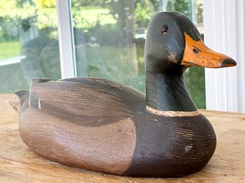 A Vintage Mallard Decoy - Signed Jerry Hutchins, 1980