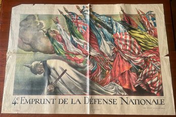 Antique French WWI National Defense Poster - Abel Faivre, 1918