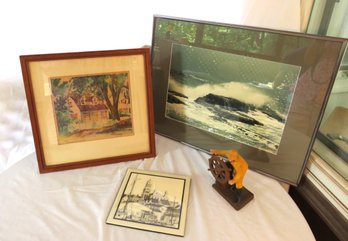 4 Piece Cape Ann & Gloucester Artwork Tile Figure