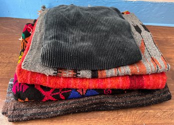 5 Blankets: Navajo Yei Rug, Mexican Wool,  Chenille & More