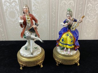 Vintage Hand Painted Porcelain Figurine Set