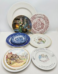 10 China Plates By Wedgwood, Royal Kent, Old Foley & More